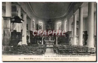 Interior da igreja — Saint-Pol (P.-de-C.) — imp. de L'Abeille de la Ternoise, Boulevard Carnot
