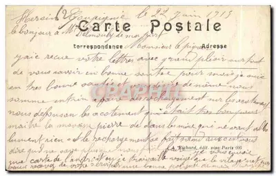 Carencey — Aspecto da entrada do vilarejo após a Grande Guerra 1914-15 — A.R. n°206 — Verso