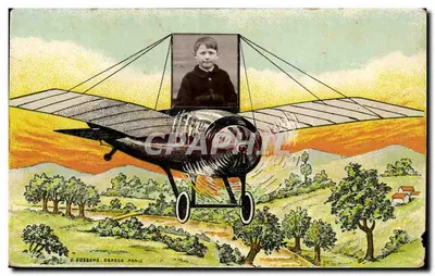 Criança em um avião — G. Gossens, Depósito, Paris