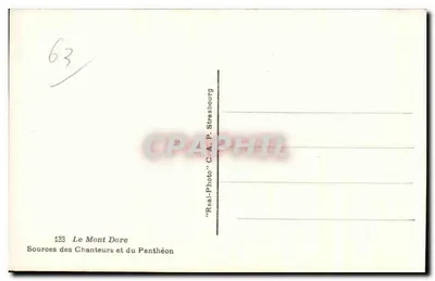 Sources des Chanteurs et du Panthéon — Le Mont-Dore — C.A.P. Strasbourg — Verso