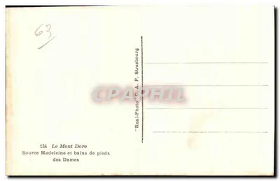 Źródło Madeleine i baseny dla kobiet — Le Mont Dore — Foto C. A. P. Strasbourg — Rewers