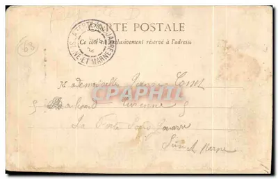 Royat - A Nova Igreja — vista da praça com a colina no fundo — editor L.D. Bougé-Réno, n° 21, rue de l'Épin, Chameyrat — Verso