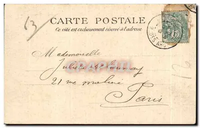 Royat-les-Bains — Cascata della Tiretaine — Ve Durand et Cie, editore — Verso