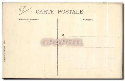 Royat-les-Bains — Aldeia dominada por sua igreja fortificada ; no fundo, o Puy de Dôme — E.A. — Verso