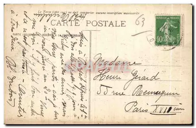 Royat-les-Bains — Il Castello del Puy e il Paradis — Ideale, n° 4249 — Verso