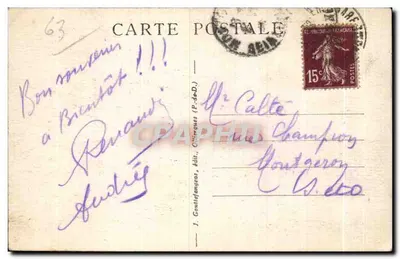 O Velho Royat e o Puy-de-Dôme — vista panorâmica — J. Gostefangues, editor, n° 1152 — Verso