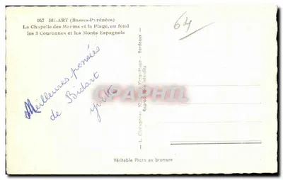 A Capela dos Marinheiros e a Praia — Bilart (Basses-Pyrénées) — L. Chataignier — Verso