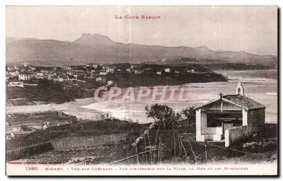 Bidart — Visão de Guéthary — Visão geral da cidade, do mar e das montanhas — Editor: Compagnie Léon Père, n° 1380