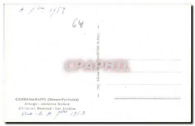 Cambo-les-Bains — Antigua Casa de Élmond Rostand — Los Jardines — Edición Studio (Bajas-Pirineos) — Reverso