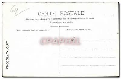 Cambo-la-Montagne des Dames e il Pov — vista panoramica — Edito per Chocolat-Louit, n. 29 — Verso