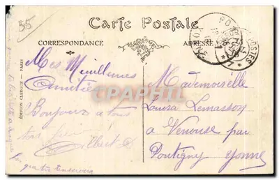 Clermont-en-Argonne — Rue Gambetta (Próximo da Praça da República) — Edição Clergue — Verso