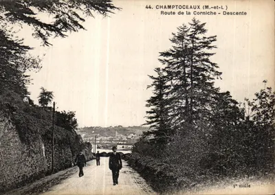 Champceaux (M.-et-L) — Estrada da Corniche - Descida — 3º milha — F. Champagné, Imp.-Bouy, Nantes