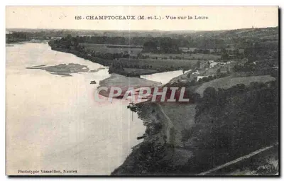 Champtoceaux (M. et L.) — Vista sobre a Loire — Fototipia Vassellier, Nantes
