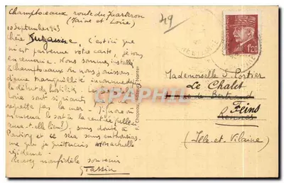 Entre CHAMPTOCHAUX (M.-et-L.) e OUDON (Loire-Inf.) — O Rio Loire e o Ponte — Verso