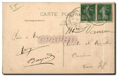 Verdun "Zijn Ruïnes" — Brug Beaurepaire en Huizen op de Meuse — Foto Vazé — Achterkant