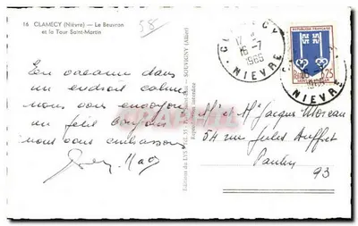 Clamecy (Nièvre) — Le Beuvron e a Torre Saint-Martin — Éditions du DVS — Verso