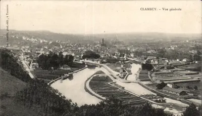 Clamecy - Vista Geral - Bilhete postal antigo