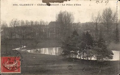 Clamecy - Castelo Vauvert - A Peça d'Água - Bilhete postal antigo