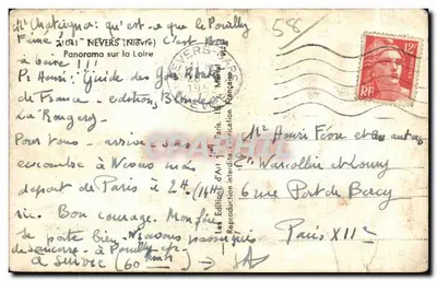 Panorama rzeki Loary — Nevers (Nièvre) — Éditions Blanvilliers — Rewers