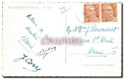 Les Settons (Nièvre) — O Lago — editor não identificado, n° de série 58 — Verso