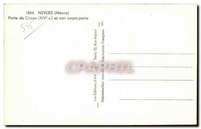 Nevers (Nièvre) — Portal Croux (XIV wiek) i jego przeddrzwię — Les Éditions d'Art — Rewers