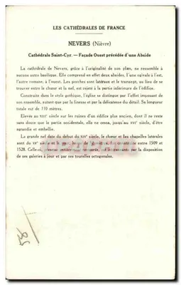 Catedral de San Cirilo — Fachada Oeste (Nièvre) — Colección de la Solución Pautaubege — Reverso