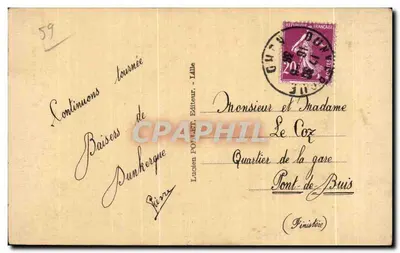 Dunkerque — Statua Jana Barta — L.P. 9, wydane przez Luciena Polleta, Lille — Rewers