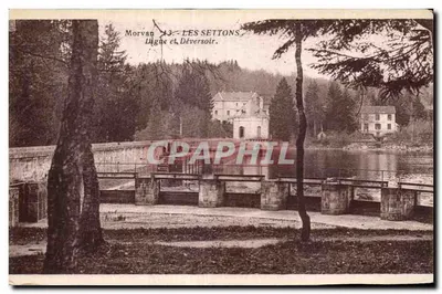Les Settons — Barragem e Desaguadeiro — A. Duciel, Saulieu