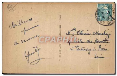 Beauvais — El Ayuntamiento y estatua de Jeanne Hachette — editor París — Reverso
