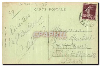 Roubaix — Pomnik Pamięci — L.P. ROUBAIX, wydawca 59 — Rewers