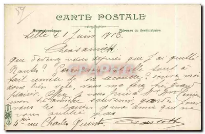 LILLE - Widok na Uniwersytet — wydawca L. P. G. n° 27 — Rewers