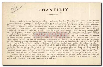 Chantilly en de omgeving — Illustratieve ansichtkaart — Uitgever Graphphil — Achterkant