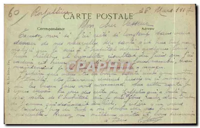 O Zeppelin abatido em Compiègne em 17 de março de 1917 — Guerra 1914-15-16-17 — Editor B.A.D. — Verso