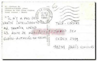 Castelo de Vez — Arredores de Crépy-en-Valois — Combier — Verso