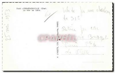 Las ERMENONVILLE (Oise) — Morze Piaskowe — wydawca L'HOSTE, Paryż — Rewers