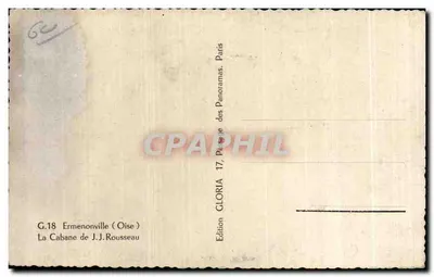 Chatka J.J. Rousseau — Ermenonville (Oise) — Wydawnictwo GLORIA, Paryż — Rewers