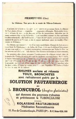 Zamek Pierrefonds — Widok z drogi do Villers-Cotterets — Solution Pautauberge — Rewers
