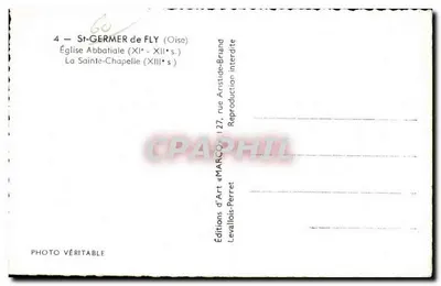St-Germer-de-Fly — Igreja Abbatial e Capela Santa — Edições de Arte 'MARCO' Levalllois-Perret — Verso