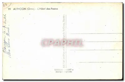 Alençon (Orne) — L'Hotel des Postes — Edizioni Gaby — Verso