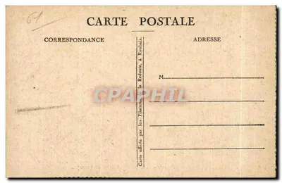 Alençon (Orne) — Vista geral tirada do dique — Carta do Almanach Vermot, Arquivo do Club de Turismo da França — Verso