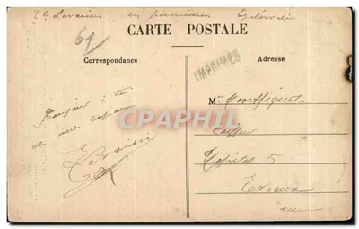 Frau im traditionellen Kleid aus Alençon (Orne) — Coiffes d'autrefois — Imprimerie Hebert — Rückseite
