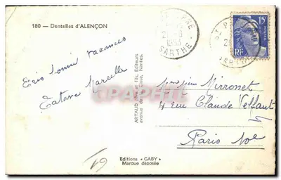Point d'Alençon — Dentelles d'Alençon — Éditions Gaby — Verso