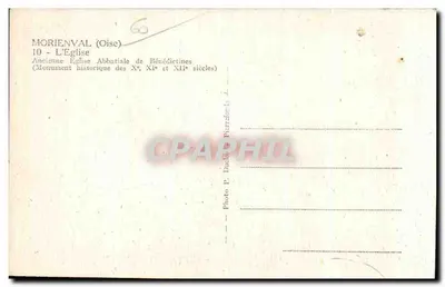 Moriénval (Oise) — Antiga igreja abacial de beneditinas — Foto P. Daclo — Verso