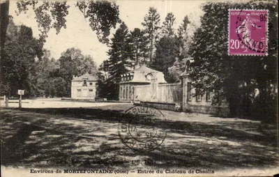 Aproximadamente de MORTFONTAINE (Oise) — Entrada do Castelo de Chaalis — Edição L. Bernard, Mortefontaine