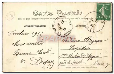Senlis — Interior da estação — destruição após a guerra de 1914 — A.B. n°42 — Verso