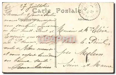 Senlis — Detalles del Hotel du Nord después del paso de los alemanes — Imprenta fotográfica Deurdein Frères, París — Reverso