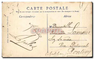 Fliers-Orne, Zamek i Mały Staw, w nocy — Albert Buisson, wydawca — Rewers