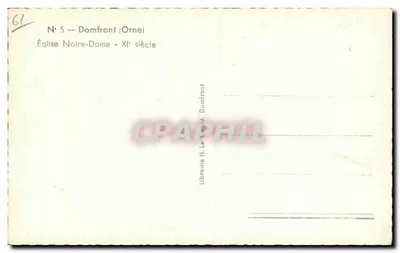 Kościół Najświętszej Maryi Panny — Domfront (Orne) — XI wiek — Librairie H. Le Clijat, Domfront — Rewers