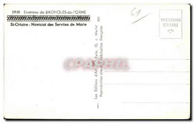 St-Ortaire — Noviciado dos Servitas de Maria — Éditions d'Art Martel, Paris — Verso