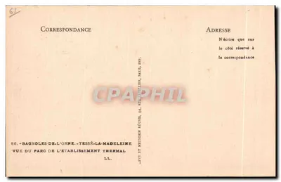 Ansicht des Parks des Thermalbades — Bagnoles-de-l'Orne — Verleger Lévÿ et Neudardin Réunis, Paris — Rückseite